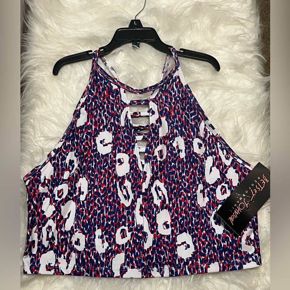 COPY - BETSEY JOHNSON Speckled Leopard Crop Top/Sports Bra